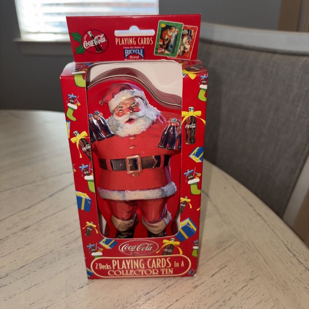Coca Cola Christmas Playing Cards - 2 decks with collector tin